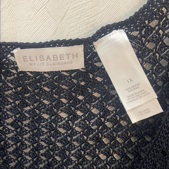 🆕 ELIZABETH by LIZ CLiborne Crochet Button Down Top Size XL - Picture 5 of 5